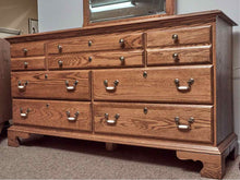 Jamestown Sterling Oak 7 Drawer Dresser with Pediment Mirror