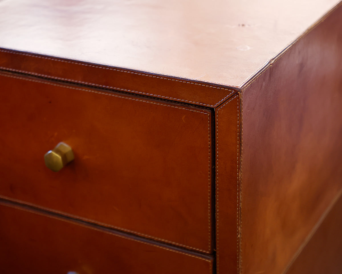 Made Goods York Double Night Stands in Tobacco Leather