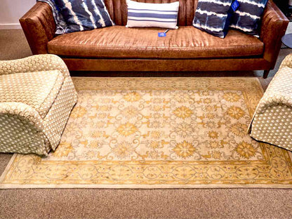 Ballard Design Blue & Beige Floral Area Rug