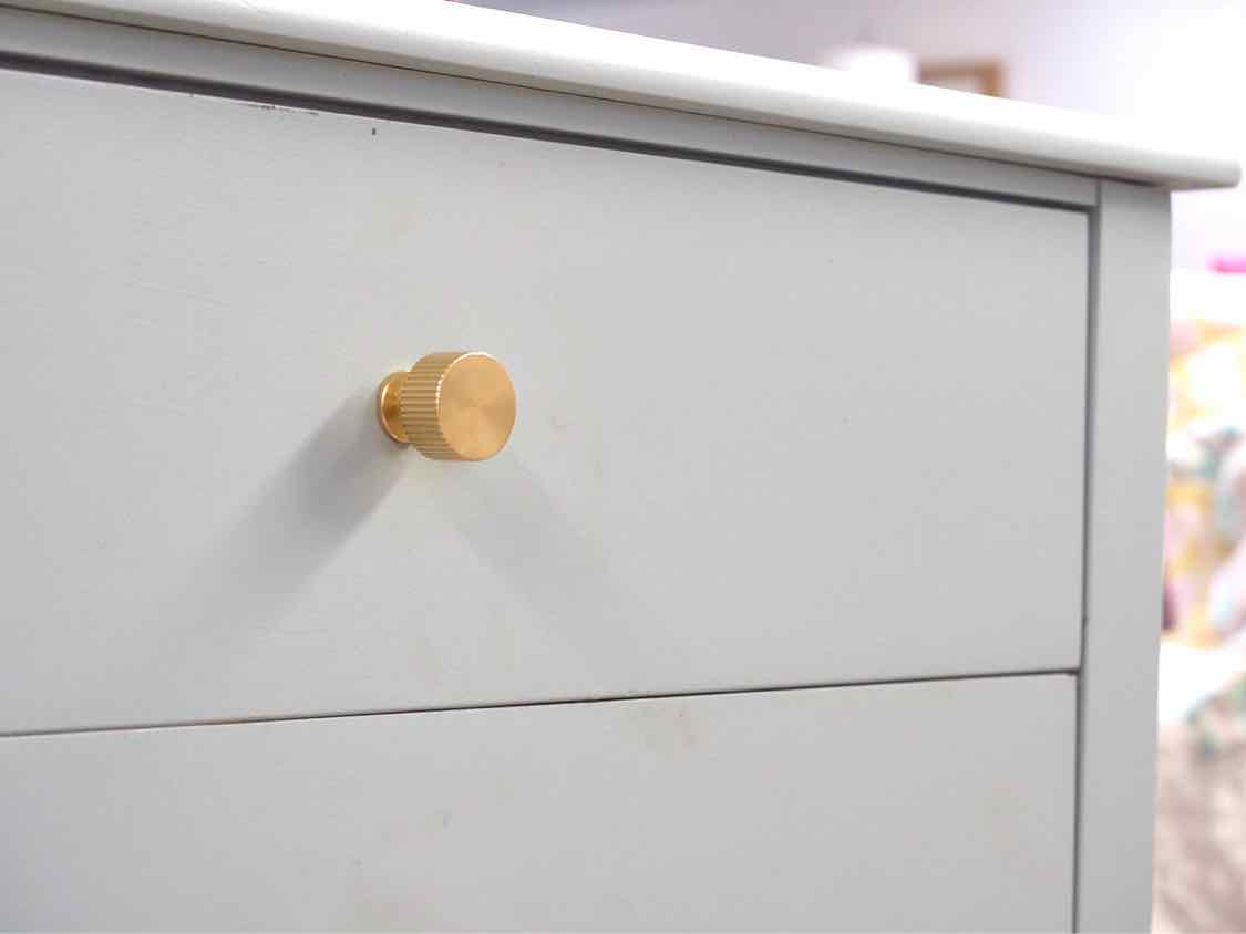 Blue Grey Finish 8 Drawer Double  Dresser with Gold Knobs