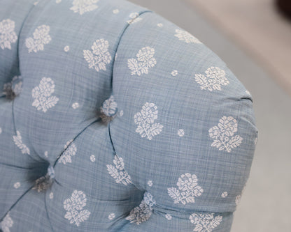 Pair of Blue Tufted Accent Chairs