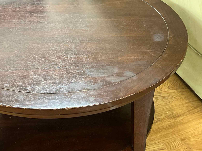Pottery Barn Round Espresso Cocktail Table