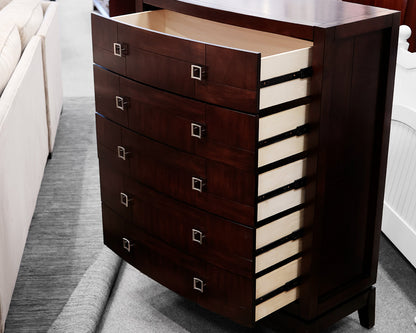 Geometric Dark Brown 5 Drawer Chest
