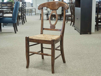 Pottery Barn Set of  5 Napoleon Solid Wood w/  Rush Seating  Dining Chairs