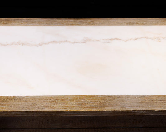 Arhaus Rustic Marble Top Cocktail Table