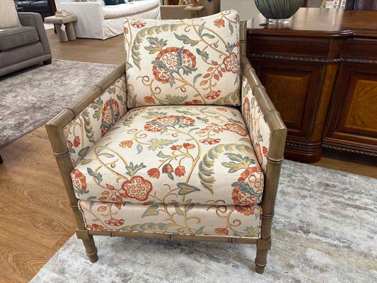 Ethan Allen Arm Chair with Bamboo Frame