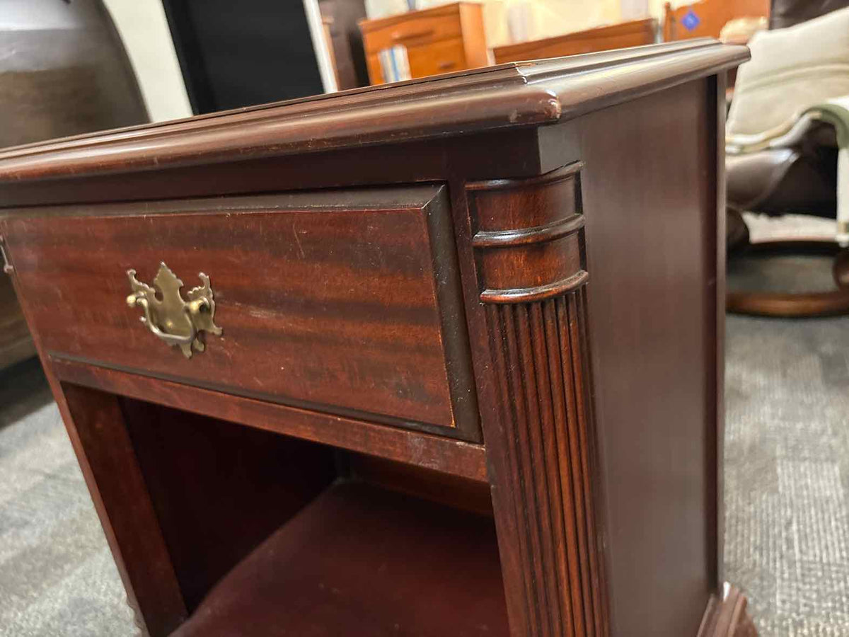 Solid Mahogany Nightstand with Queen Anne Legs