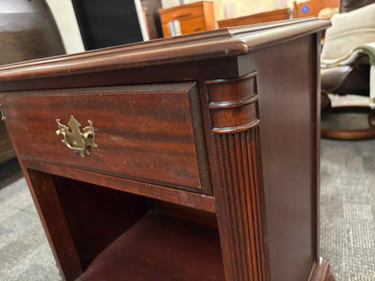 Solid Mahogany Nightstand with Queen Anne Legs