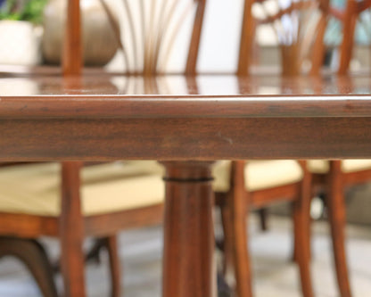 Henkel Harris Solid Mahogany Double Pedestal Dining Tables w/  3 Leaves (16")