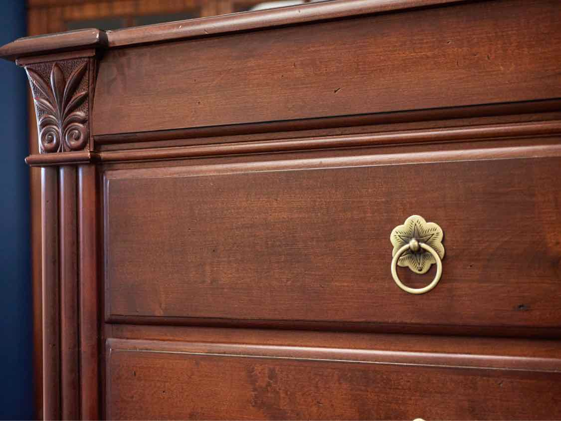 Ethan Allen British Classics Ginger Tall Lingerie Chest in Cinnabar Finish