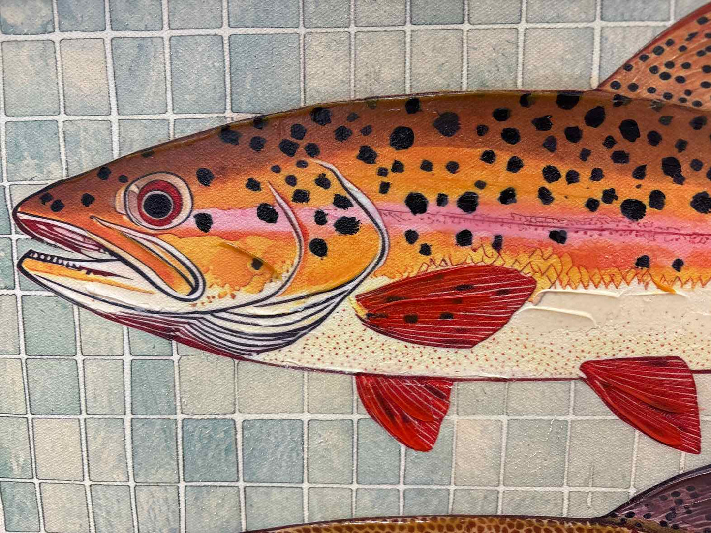 Framed Pair of Fish Painting