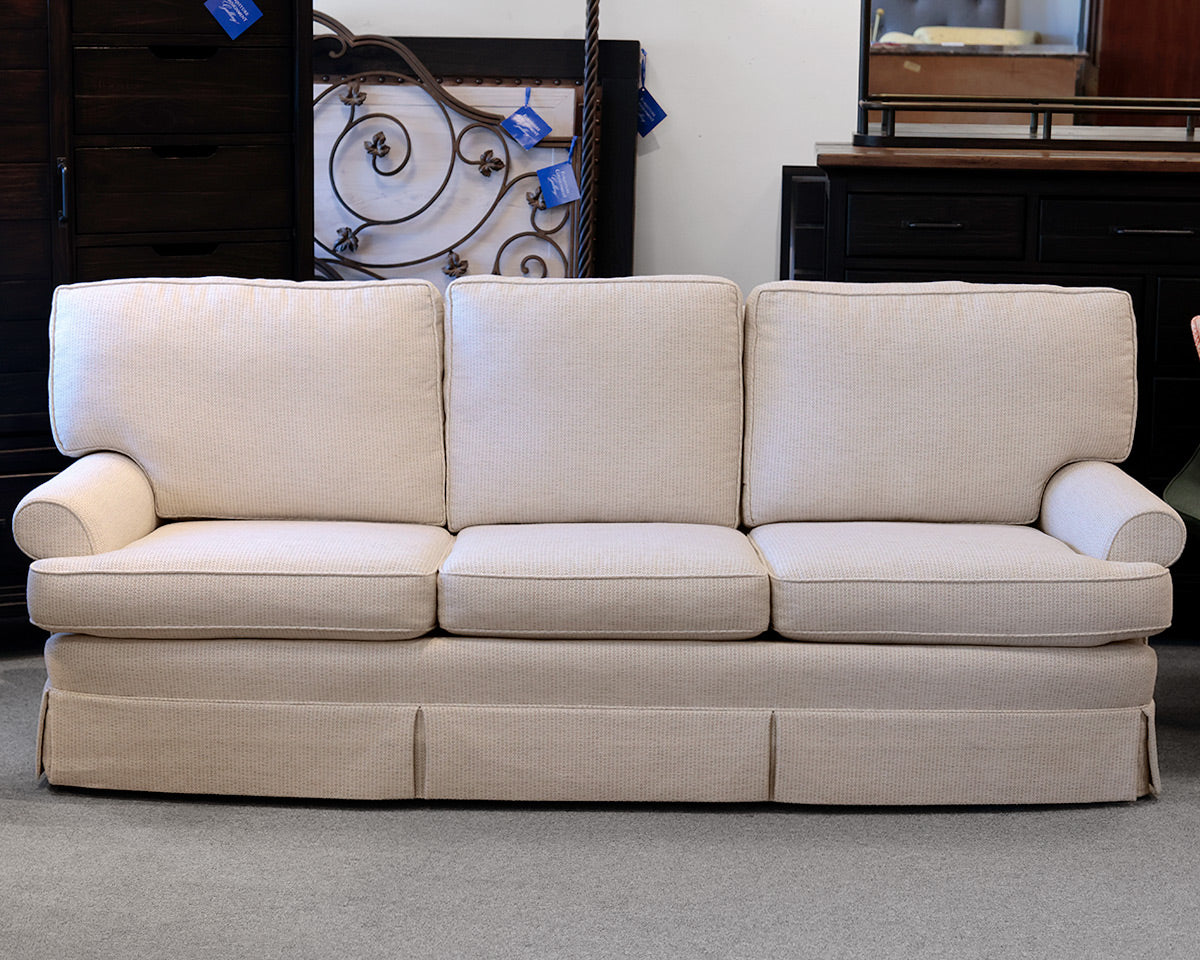 Custom 3 Cushion Skirted Sofa