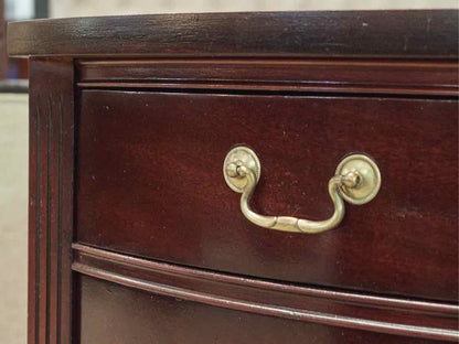 Mahogany 2 Drawer Nightstand with Brass Chippendale Pulls