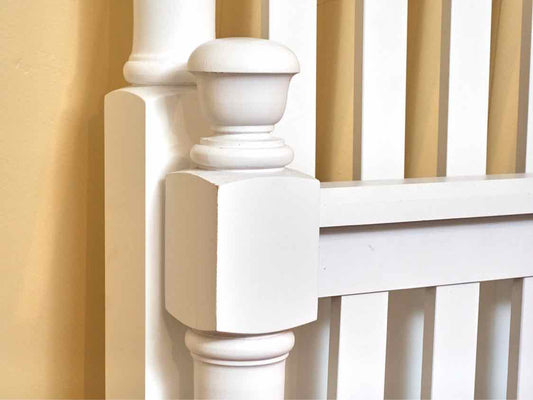 Pair Of White Finish Slat Back Twin Beds Includes Siderails & Slats