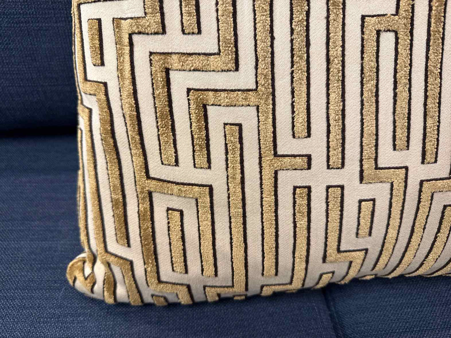 Pair of Antique Gold Velvet Accent Pillows