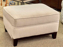 Upholstered Ottoman in Sand W/ Espresso Base