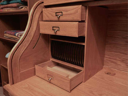 Winners Only Oak Roll Top Desk with File Drawer (includes 4 keys)