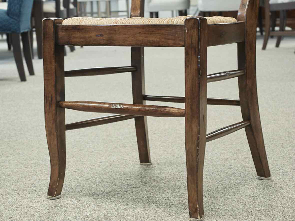 Pottery Barn Set of  5 Napoleon Solid Wood w/  Rush Seating  Dining Chairs