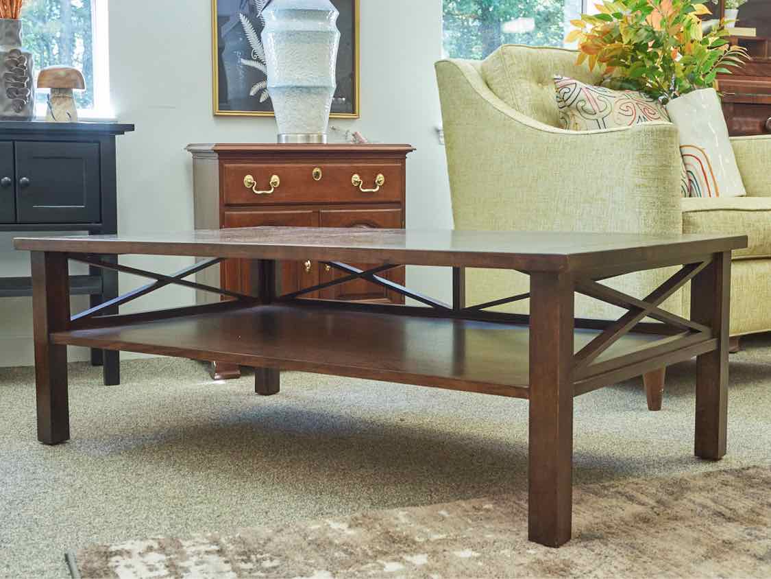 Ethan Allen Walnut Finish Stain Cocktail Table