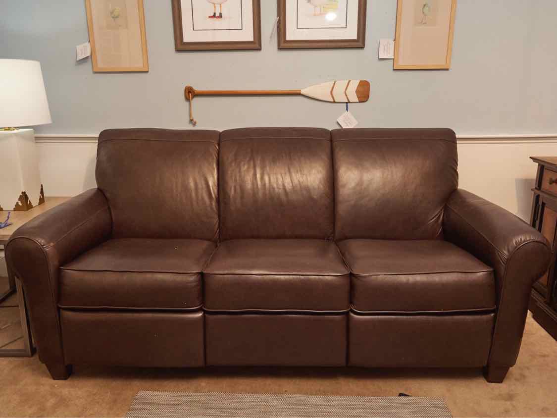 La-Z-Boy Espresso Brown Leather 3 Cushion 2 Seat Power Leg  Reclining  Sofa