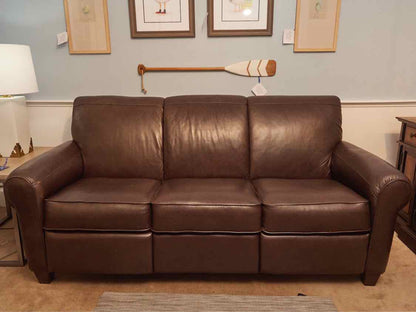 La-Z-Boy Espresso Brown Leather 3 Cushion 2 Seat Power Leg  Reclining  Sofa