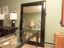 Large Black with Gold Pinstripe Border Floor Mirror
