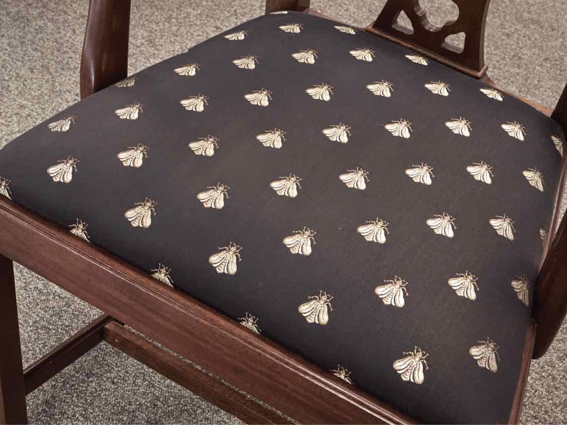 Set of 8 Chippendale Mahogany Dining Chairs with Uphostered Seats