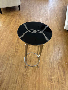 Caracole Black Lacquer Side Table