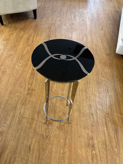 Caracole Black Lacquer Side Table