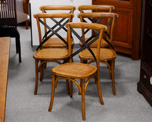 Set of Five Arhaus Cross Back Dining Chairs