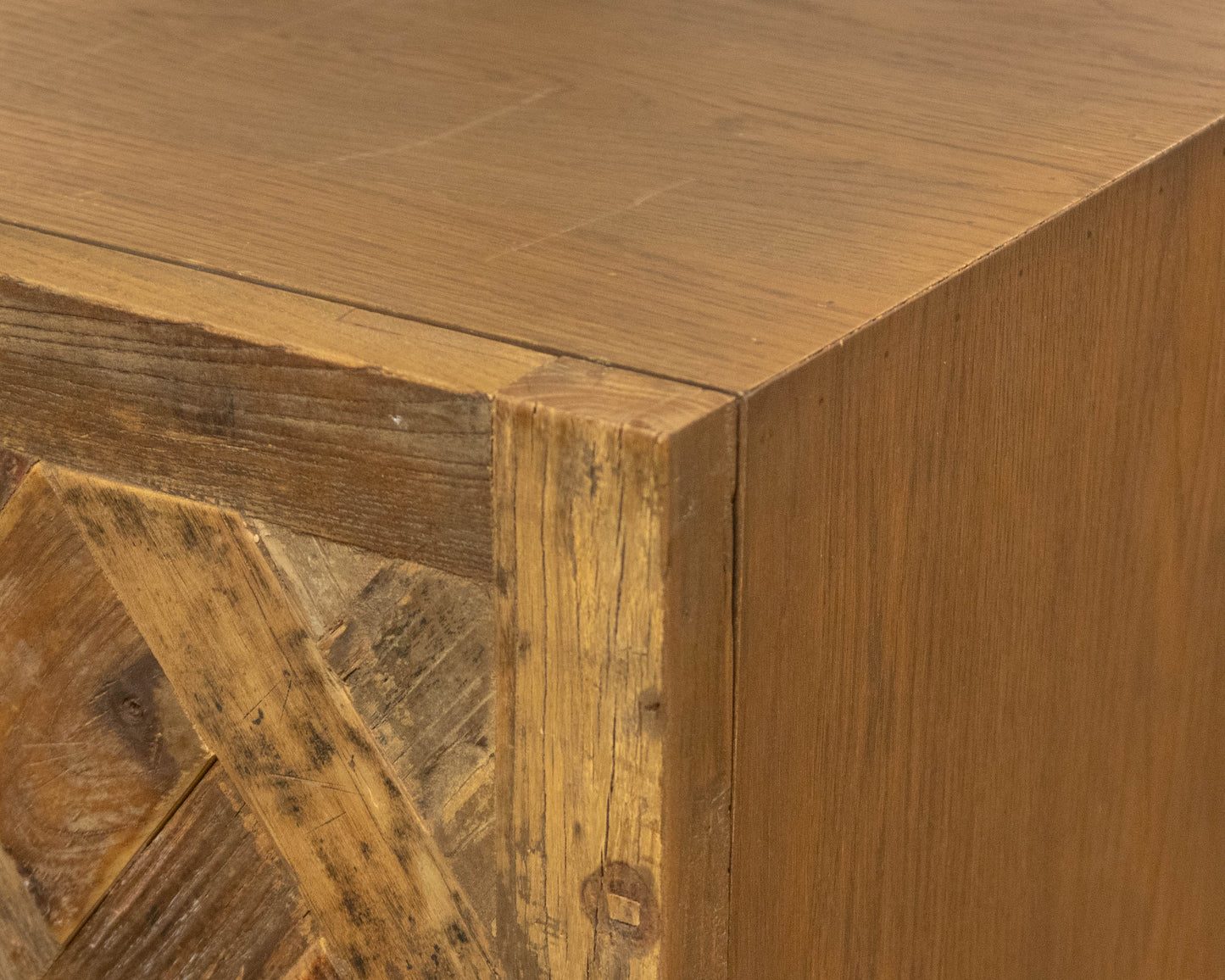 Pottery Barn Rustic Parquet Door Bar Cabinet