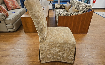 Set of 6 Dining Chairs in Gold Floral Fabric