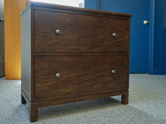 File Cabinet with Walnut Finish Stain with 2 Lateral File Drawers