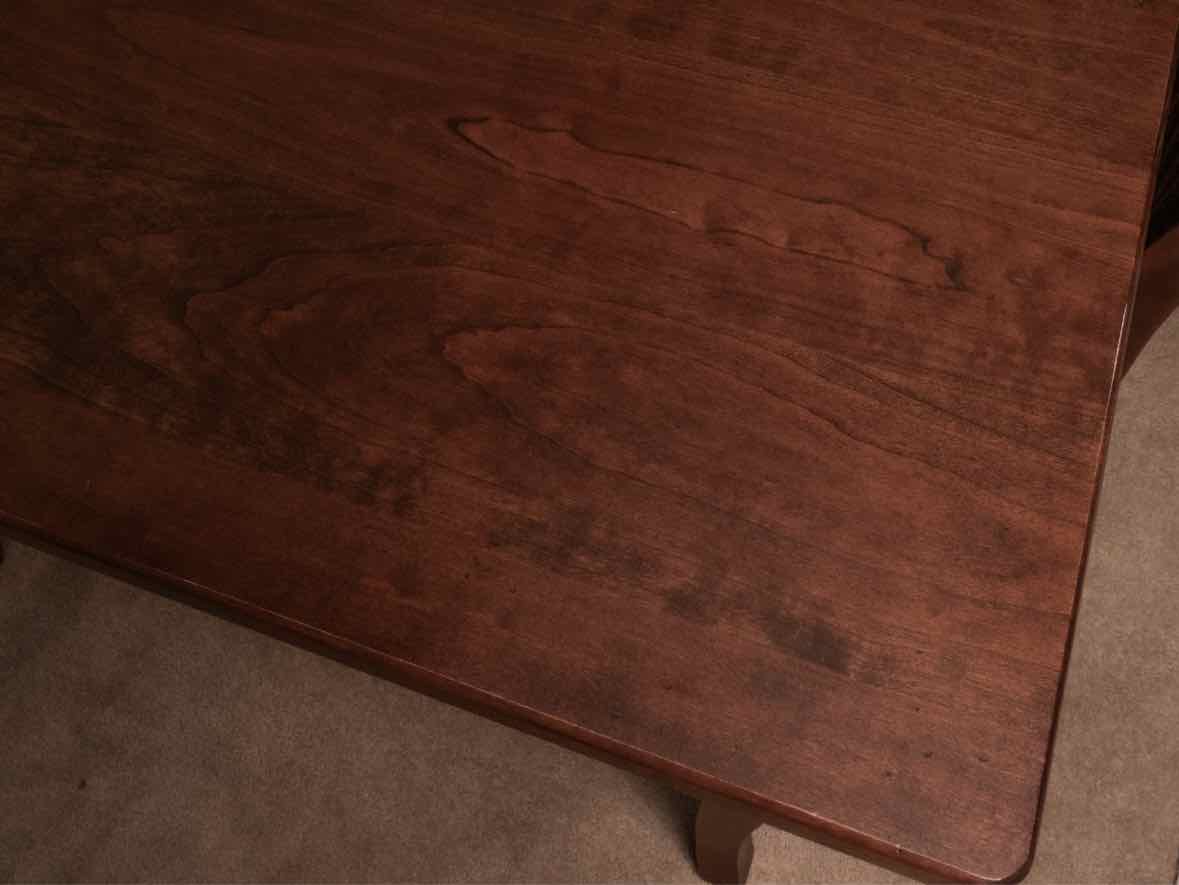 Mission Style Seasoned Cherry Table &  4 Contoured Slat Back Chair Set
