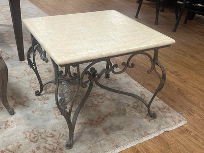Square Stone Top Side Table