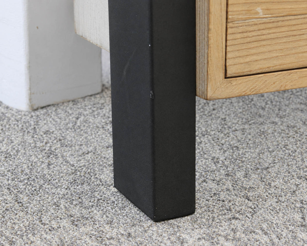 Rustic Smoke Gray Pine  & Steel 5 Teir Bookshelf