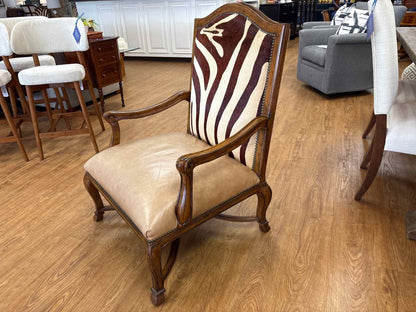 Pair of Carved Wood Zebra Armchairs