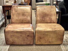 Pair of Restoration Hardware Leather Slipper Chairs