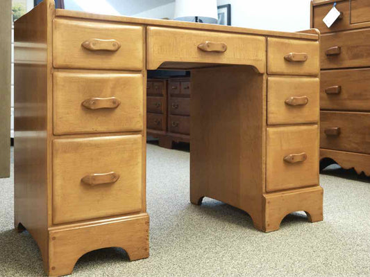 Thomas Beals Sugar Maple 7 Drawer Desk with Maple Gallery Top