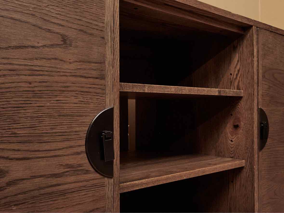 Ethan Allen New Zealand Pine 2 Door 2 Shelf & Side Panel Storage  Media Console