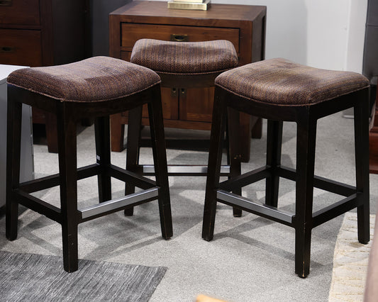 Set of Three Backless Counter Stools
