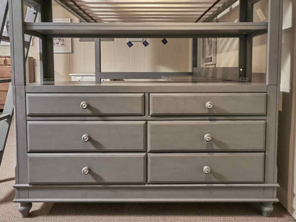 Hillsdale Furniture Full Size Lakehouse Loft Bed with Dresser & Desk in Stone