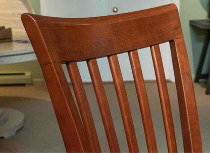 Birch Dining Table & (6) Birch Slat Back Dining Chair Set
