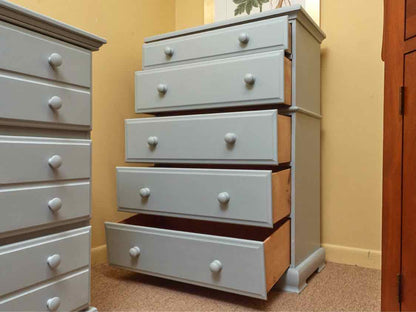 'Icelandic Blue' Finish 2 Over 3 Drawer Chest