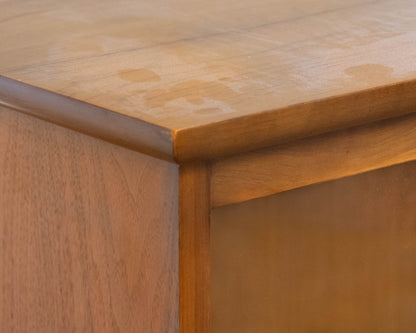 RWay Walnut  MCM 2 Piece Hutch with Sliding Glass Doors
