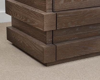 RH Stacked 6-Drawer Dresser in Dark Brown Oak