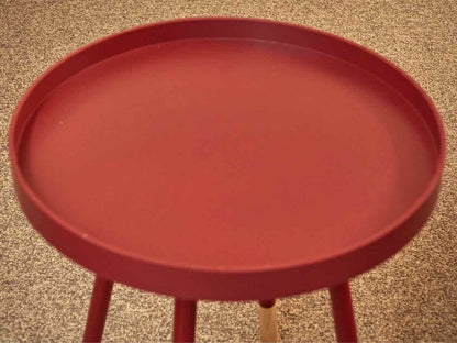 Pair of Round Red Side Tables