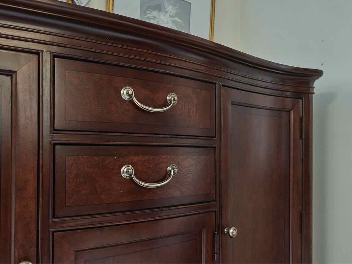 Faux Marble Top Server in Cherry Stain