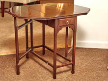 Ethan Allen Mahogany 1 Drawer Drop Leaf Side Table