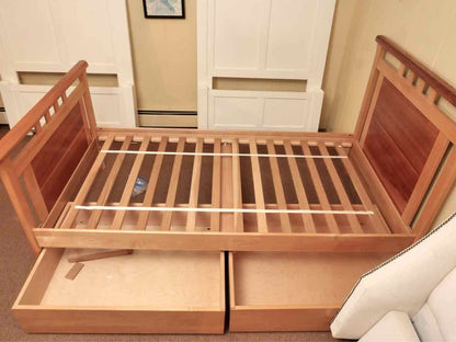 Vermont Precision Woodworks  Cherry & Ash Twin Bed 2  Storage Bins